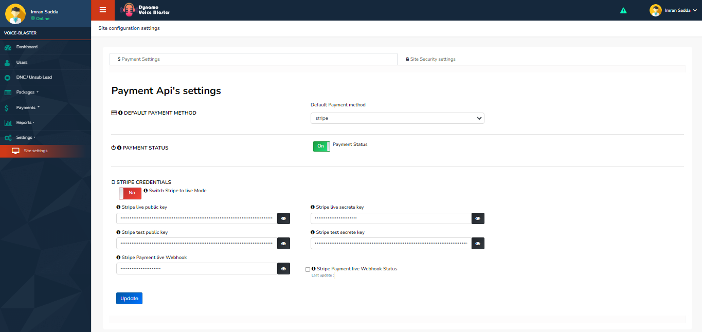 goadvance Voice blaster Admin Dashboard – Voice Campaign Management